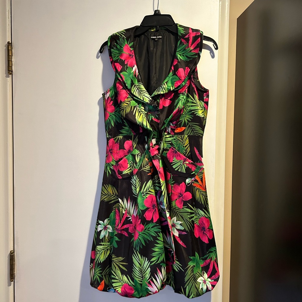 Samuel Dong Tropical Floral Midi Dress